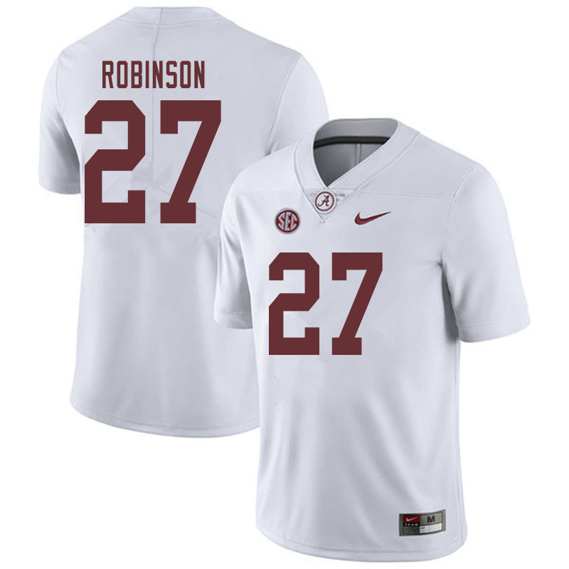 Men #27 Joshua Robinson Alabama Crimson Tide College Football Jerseys Sale-White